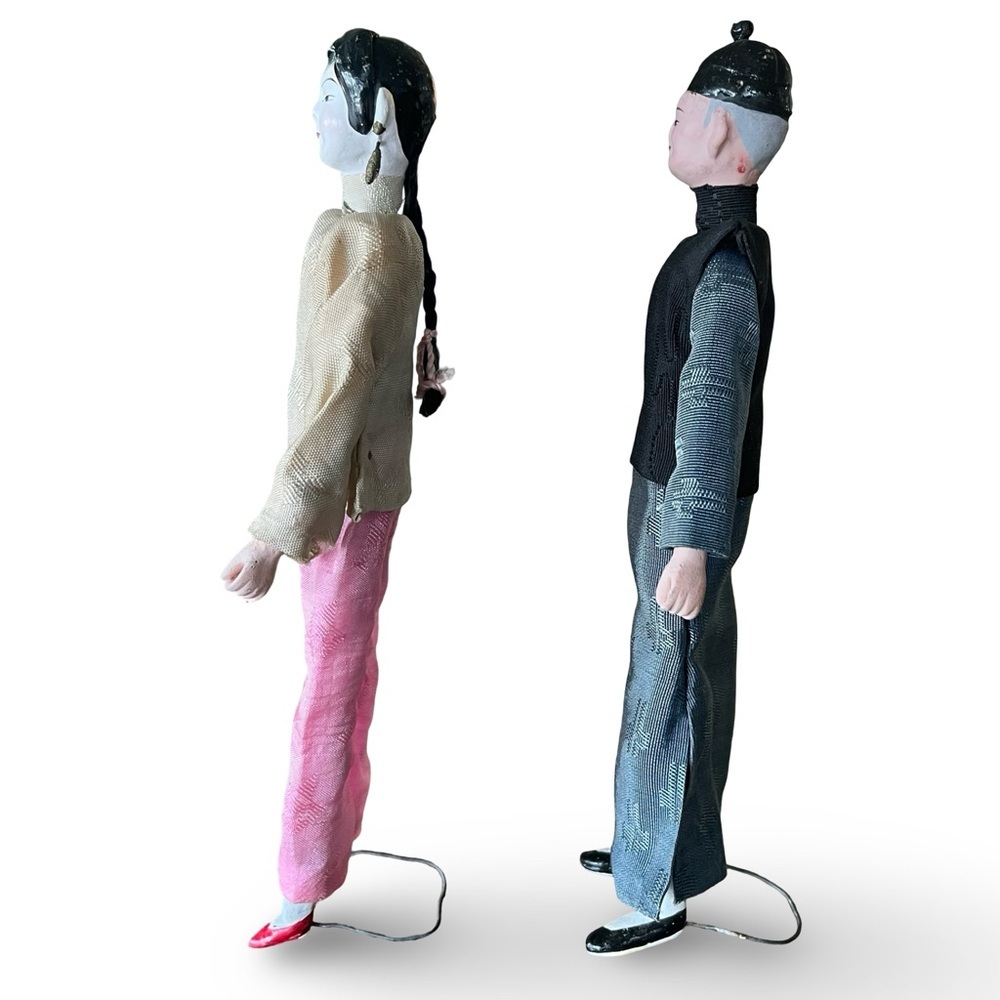 Vintage 1950s Chinese Couple Figures - Picture 4 of 9
